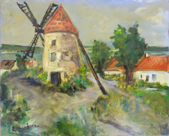 Roland DUBUC : Moulin De La Gironde, Huile Sur Toile Signée - Olieverf