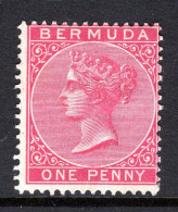 Bermuda 1883-94 QV - Wmk. Crown CA - P.14 - 1d Aniline Carmine HM (SG 24a) - Bermuda