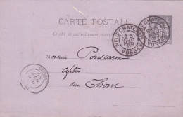 ENTIER POSTAL CARTE POSTALE De 1889 Cachet Neufchâteau Et Isches 88  Henry Claude Avoué à Ponscarne Cafetier à Les Thons - Precursor Cards
