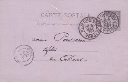 ENTIER POSTAL CARTE POSTALE De 1889 Cachet Neufchâteau Et Isches 88  Henry Claude Avoué à Ponscarne Cafetier à Les Thons - Cartoline Precursori