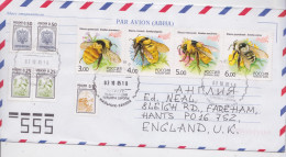 Russie Russia Nalchic Lettre Timbre Set Abeille 2005 Bee Stamp X9 Air Mail Cover To Fareham - Bienen