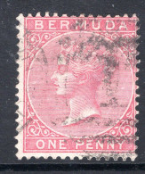 Bermuda 1883-94 QV - Wmk. Crown CA - P.14 - 1d Rose-red Used (SG 23) - Bermuda