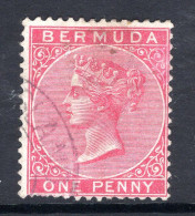 Bermuda 1883-94 QV - Wmk. Crown CA - P.14 - 1d Carmine-rose Used (SG 24) - Bermuda