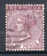 Bermuda 1883-94 QV - Wmk. Crown CA - P.14 - 2d Aniline Purple Used (SG 26) - Bermuda