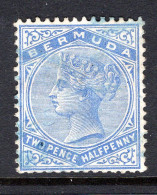 Bermuda 1883-94 QV - Wmk. Crown CA - P.14 - 2½d Pale Ultramarine Used (SG 27a) - Bermuda