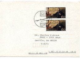 70302 - Bund - 1995 - 2@100Pfg Nobel A Bf ESST BERLIN - ... -> Seattle, WA (USA) - Cartas & Documentos