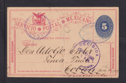1895 - 5 C. Ganzsache Ab CONCORDIA Nach Coban  - Mexico