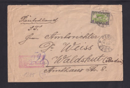 1921 - 15 M. Auf Einschreibbrief Ab Pernau Nach Waldshut - Estonia