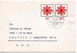 70303 - Bund - 1964 - 2@20Pfg Katholikentag A Bf ESST STUTTGART - ... -> Seattle, WA (USA) - Lettres & Documents