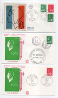 - 5 FDC MARIANNE DE BÉQUET - PARIS 1974 - - 1971-1976 Marianne De Béquet