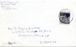 70305 - Bund - 1967 - 50Pfg Gr.Bauten EF A LpBf WIESBADEN -> Alexandria, VA (USA), Rs Bordstpl - Lettres & Documents