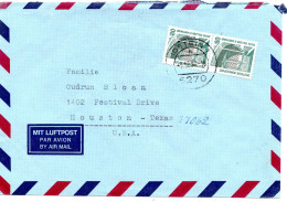 70308 - Bund - 1988 - 2@80Pfg SWK A LpBf IDSTEIN -> Houston, TX (USA) - Covers & Documents