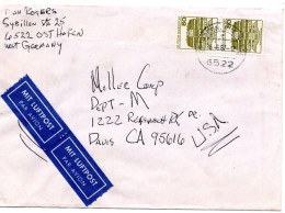 70316 - Bund - 1987 - 2@80Pfg B&S A LpBf OSTHOFEN -> Davis, CA (USA) - Covers & Documents