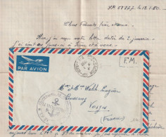 1950 - GUERRE INDOCHINE ! - CACHET NAVAL COMPAGNIE De GARNISON De SAIGON / ENVELOPPE FM => BUSSANG (VOSGES) - Guerra De Indochina/Vietnam