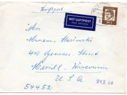 70323 - Bund - 1964 - 80Pfg Kleist EF A LpBf GARMISCH-PARTENKIRCHEN -> Merrill, WI (USA) - Lettres & Documents