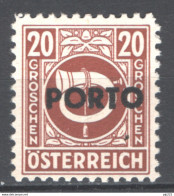 Austria 1946 Segnatasse Unif. S192 VarietÃ  Di Soprastampa/overprint Variety **/MNH VF/F - Postage Due