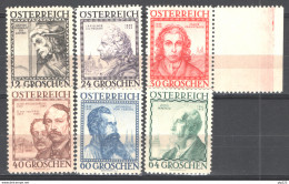 Austria 1934 Unif.460A/65 **/MNH VF - Unused Stamps