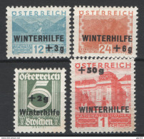 Austria 1933 Unif.437/40 */MH VF/F - Neufs