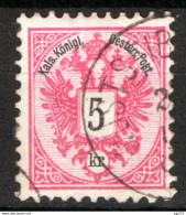 Austria 1883 Unif.42 Dent/perf 10 1/2 O/used VF/F - Gebruikt