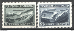 Liechtenstein 1930 Posta Aerea Unif.A7/8 **/MNH VF - Luchtpostzegels