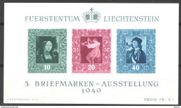 Liechtenstein 1949 Unif.BF8 **/MNH VF - Blocchi & Fogli