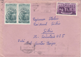 FOLKLORE ART, POTTERY, DANCE, COSTUMES, STAMPS ON COVER, 1954, ROMANIA - Lettres & Documents