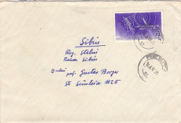TELECOMMUNICATIONS, STAMP ON COVER, 1959, ROMANIA - Brieven En Documenten