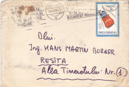 WINTER OLYMPIC GAMES, BOBSLED, STAMP ON COVER, 1968, ROMANIA - Brieven En Documenten