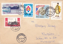 TRAINS, MONUMENT, FREE HOMELAND, J. GLENN- ASTRONAUT, FOLKLORE COSTUME, STAMPS ON COVER, 1970, ROMANIA - Lettres & Documents