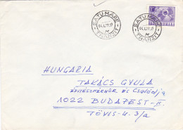 TELEGRAPH, STAMP ON COVER, 1977, ROMANIA - Brieven En Documenten