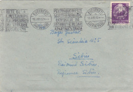 POSTAL SERTVICES SPECIAL POSTMARKS, REPUBLIC COAT OF ARMS STAMP ON COVER WITH LETTER, 1952, ROMANIA - Cartas & Documentos