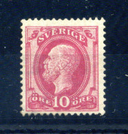 1885 SVEZIA N.28 * 10o. Rosa, Effigie Di Oscar II - Unused Stamps