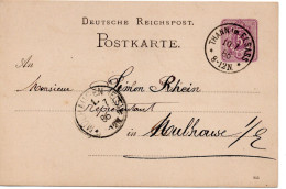 70326 - Deutsches Reich - 1886 - 5Pfg GAKte THANN -> MUELHAUSEN - Briefe U. Dokumente