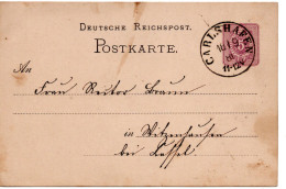 70327 - Deutsches Reich - 1881 - 5Pfg GAKte CARLSHAFEN -> Witzenhausen - Briefe U. Dokumente