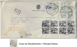 Brazil 1979 Federal Public Service Registered Cover Notice Of Receipt Shipped In Lages Stamp Jangadeiro Fisherman Banana - Storia Postale