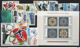 Norvegia 1994 Annata Completa / Complete Year Set **/MNH VF - Volledig Jaar