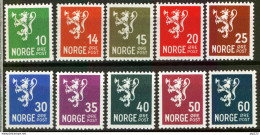 Norvegia 1937 Unif.173/82 **/MNH VF/F - Nuovi