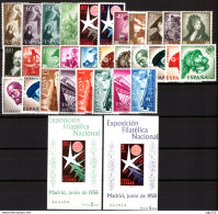 Spagna 1957/58 Annate Completa / Complete Year Set **/MNH VF/F - Volledige Jaargang