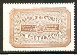 Danimarca 1890 Ritorno Unif.2 */MH VF/F - Dienstmarken