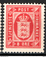 Danimarca 1896 Servizio Unif.8a */MLH VF/F - Dienstzegels