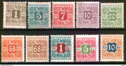 Danimarca 1907 Giornali Unif.1/10 */**/MNH/MVLH VF/F - Dienstzegels