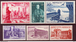 Monaco 1947 Unif. A22/27 **/MNH VF - Airmail