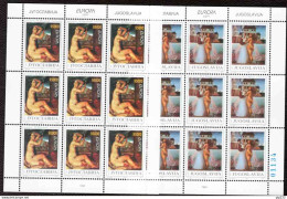 Jugoslavia 1993 Europa Unif.2492/93 Minisheet Of 9 **/MNH VF - Blokken & Velletjes