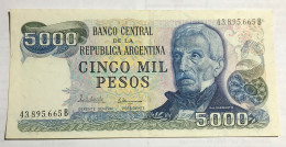 Argentina Banknotes 5000 Pesos Ley 18188, 1982 Serie B, B2474, P305, AXF. - Argentina