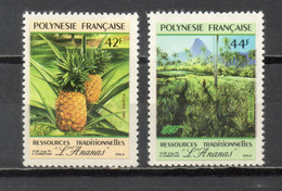 POLYNESIE  N°  374 + 375  NEUFS SANS CHARNIERE COTE  2.35€   AGRICULTURE FRUIT - Unused Stamps