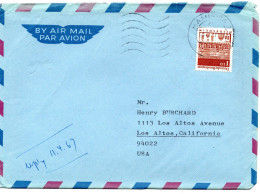 70341 - Bund - 1967 - 1,10DM Gr.Bauten EF A LpBf HAMBURG -> Los Altos, CA (USA) - Storia Postale