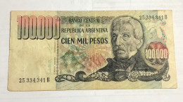 Argentina Banknotes 100000 Pesos Ley 18188, 1980 Serie B, B2504a,P308, XF. - Argentina