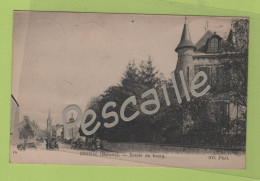 50 MANCHE - CP ANIMEE BREHAL - ENTREE DU BOURG - ND. PHOT. N° 10 - CIRCULEE EN 1913 - Brehal