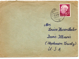 70347 - Bund - 1956 - 40Pfg Heuss I EF A LpBf MURR -> Davis, IL (USA) - Covers & Documents