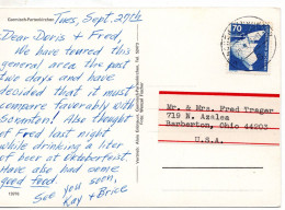 70348 - Bund - 1977 - 70Pfg I&T EF A AnsKte -> Barberton, IL (USA) - Storia Postale